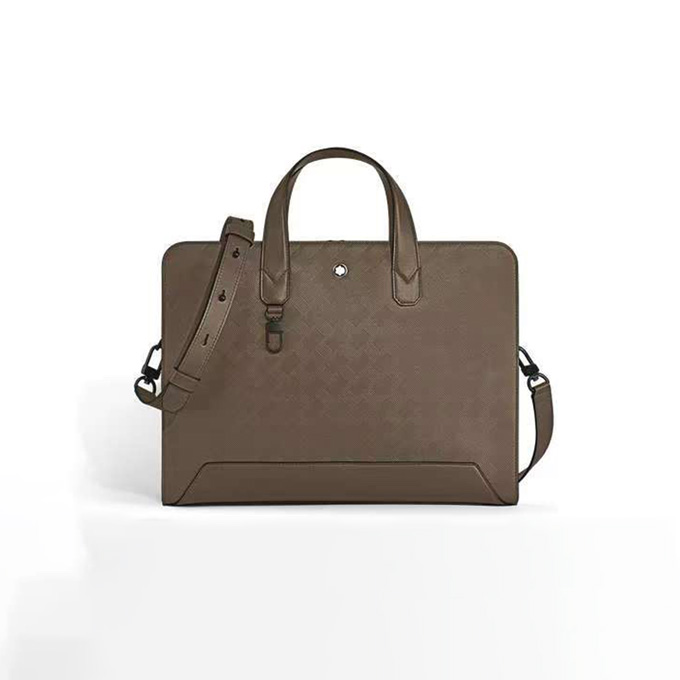 montblanc 3.0 hazelnut brown leather crosshatch briefcase #220240